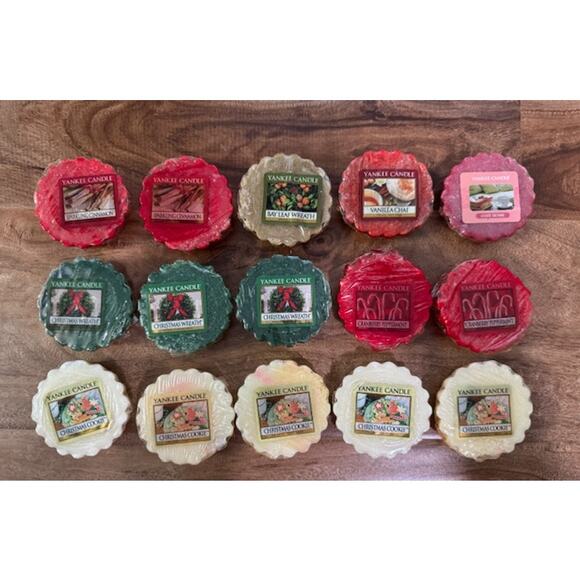 Yankee Candle Wax Melts-Christmas Holiday Rare Variety Retired Scents- Lot of 15 - Picture 1 of 1